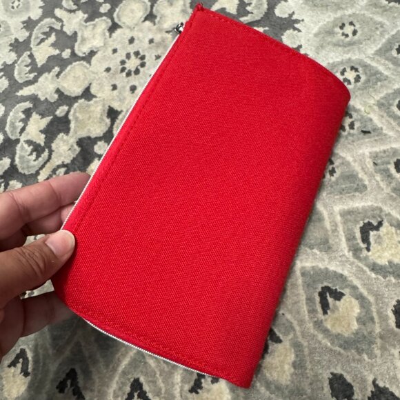 Christian Dior CD LOGO POUCH Makeup Cosmetic Bag Clutch Red NEW - Picture 5 of 9